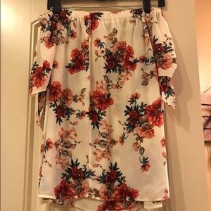 Floral off-the-shoulder top